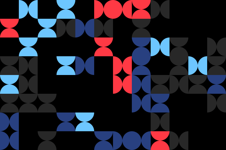 bauhaus7 An abstract geometric pattern featuring interlocking circles in a staggered arrangement, creating a sense of digital connectivity or a network-like structure, suitable for backgrounds or tech-themed designs.