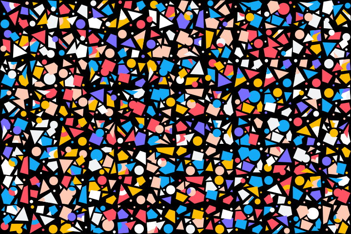 bauhaus8 A dynamic and vibrant geometric pattern fills the space with an assortment of shapes, including triangles, circles, rectangles, and lines forming a complex, abstract background suitable for web design or creative graphics.